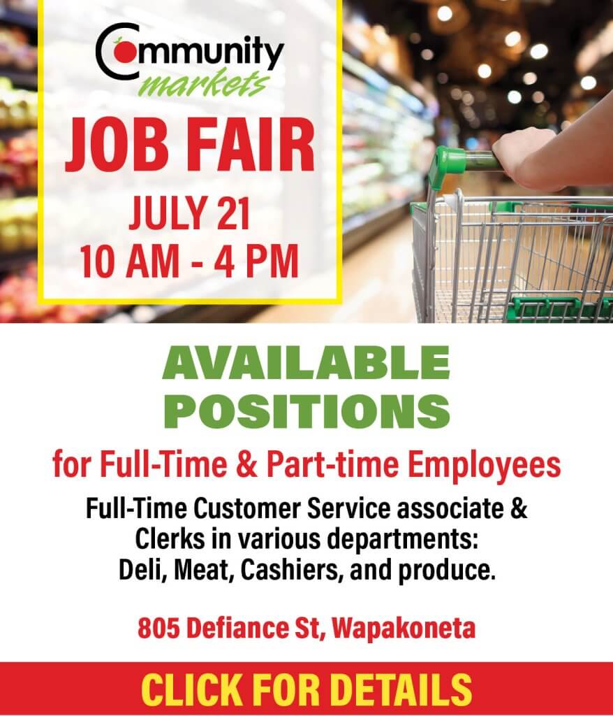 Job fair July 21st, from 10am-4pm. Full time and part time positions available. 